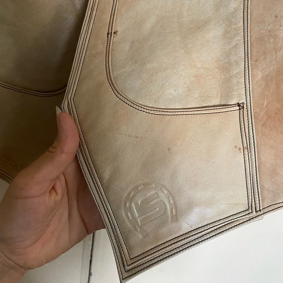 Vintage Italian Lambskin Leather Vest in Nude/Beige - Picture 3 of 12